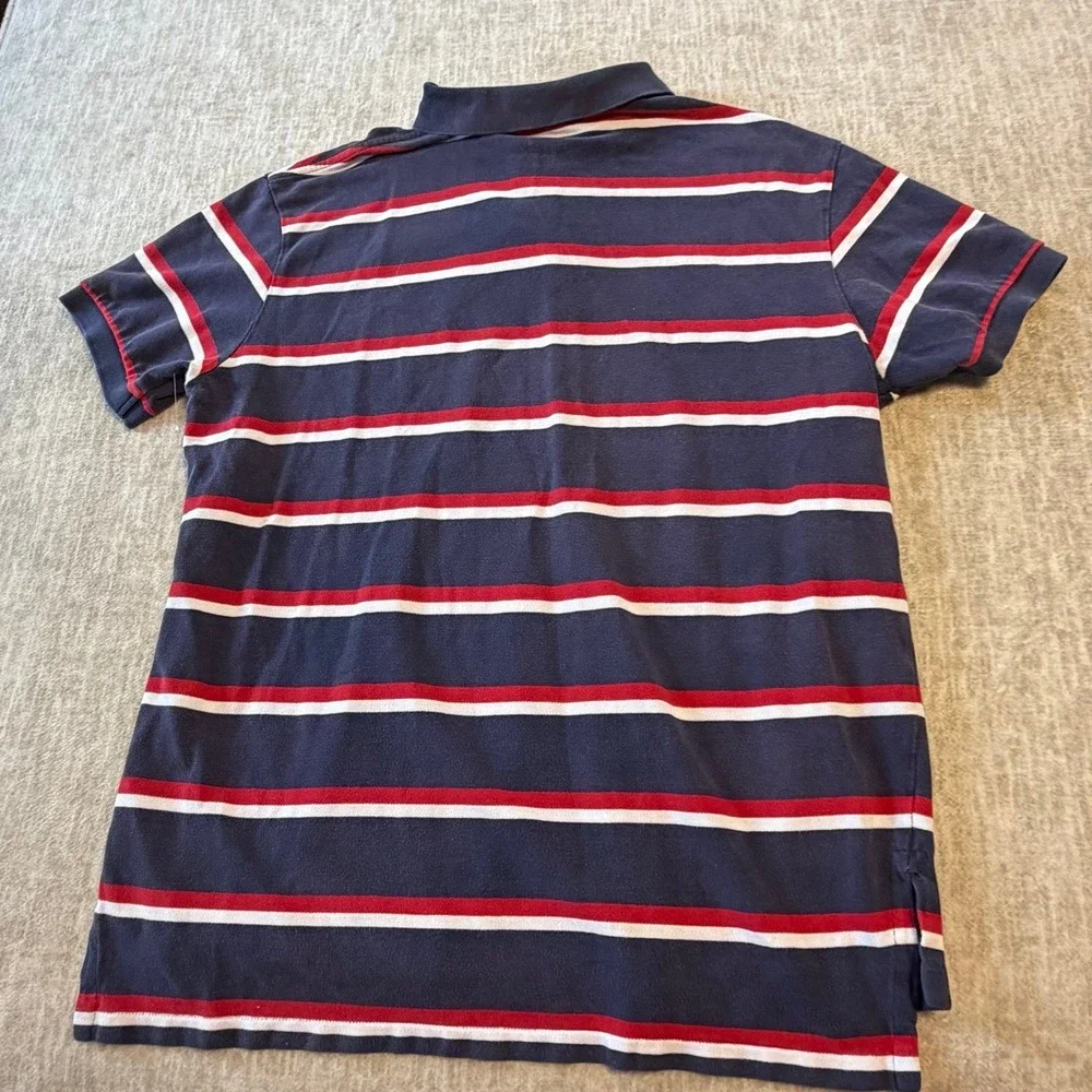 Vintage Polo‎ Ralph Lauren Striped Polo Shirt Men's L Blue Red White Classic